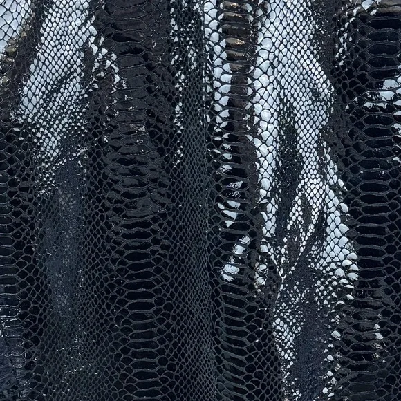 Chico’s Genuine Leather Black Snakeskin Embossed Jacket Size 1 (M/L) - Picture 4 of 7